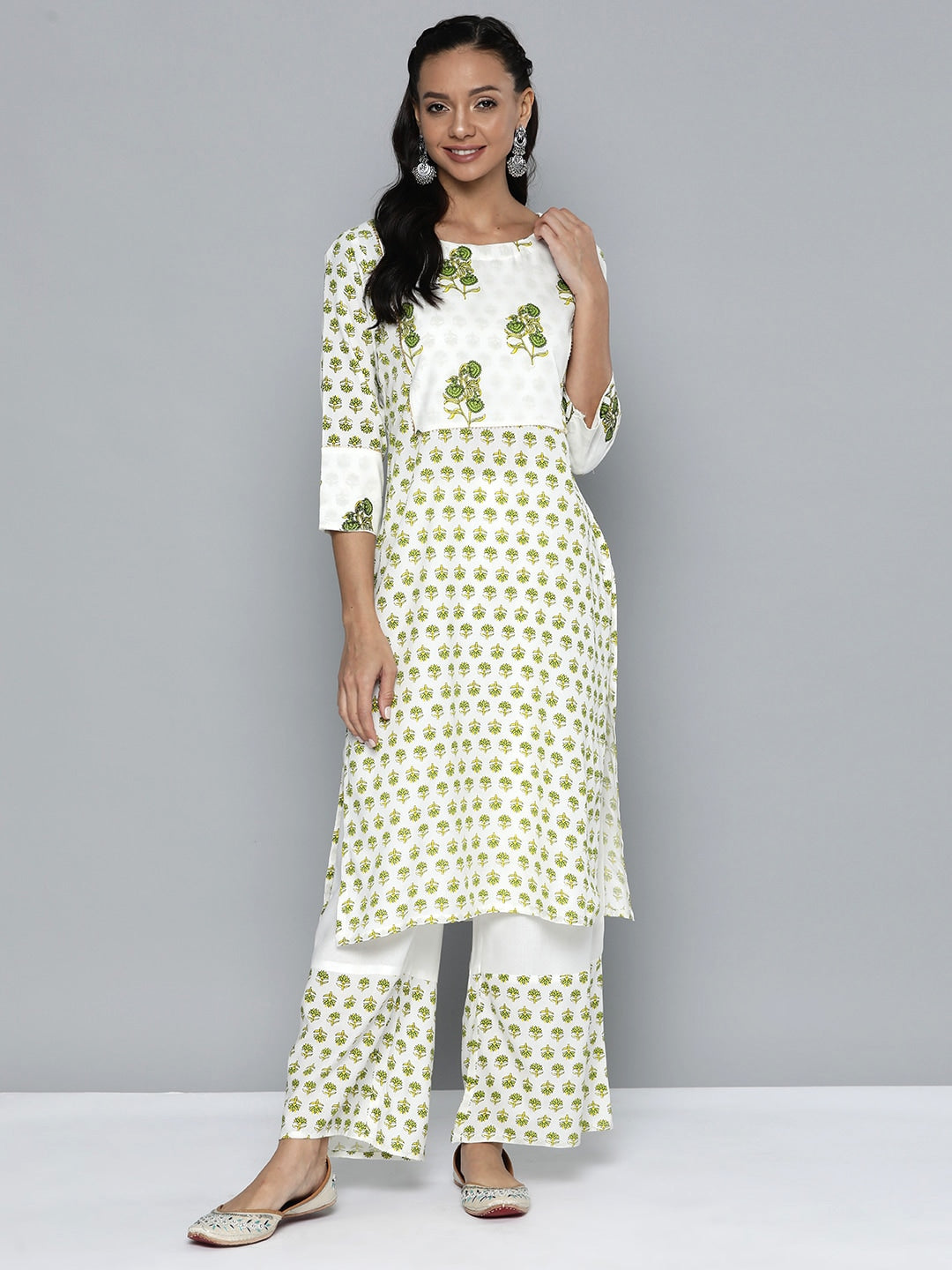 HERE&NOW Printed Regular Kurta with Palazzos