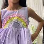 ArthLife Lavender Rainbow Partywear Dress