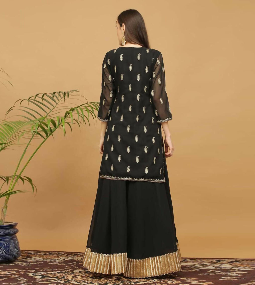 Joban Fashion Black Georgette Lehenga Set