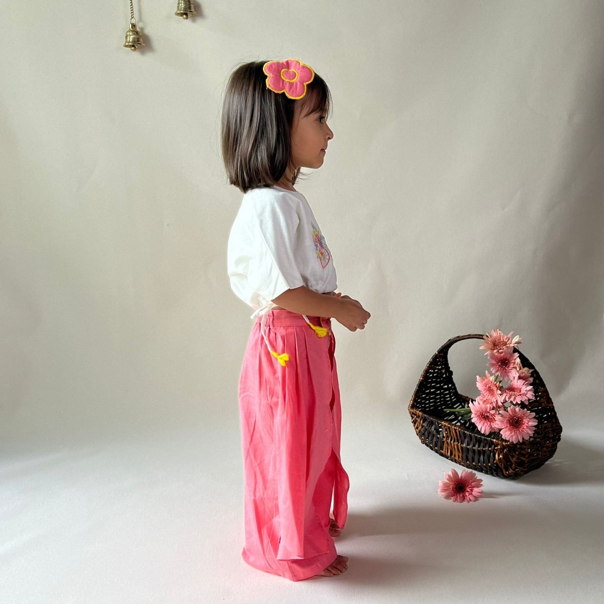 ArthLife Pink White Cycle Embroidered Co-Ord Set