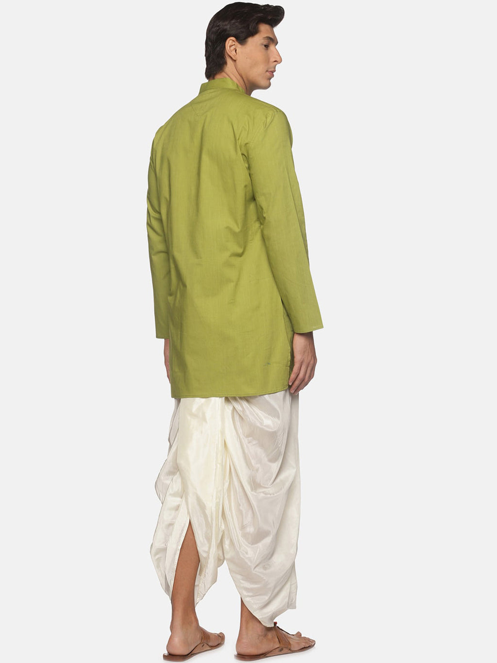 Sethukrishna Men Green Pure Cotton Kurta with Dhoti Pants - Distacart