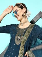 Sangria Women Floral Yoke Design Regular Kurta with Palazzos & With Dupatta