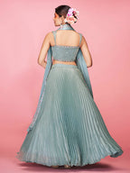 Myra Sky Blue Art Silk Embroidered Designer Lehenga