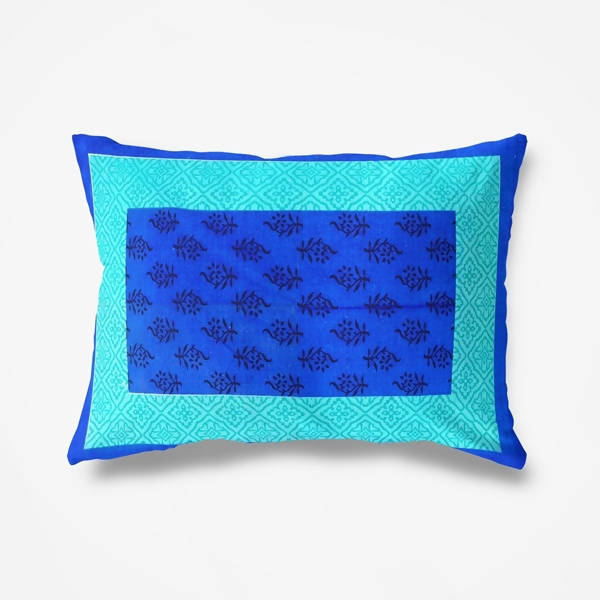 Vamika Printed Cotton Blue Bedsheet With Pillow Covers (LEOC_GADD_B)