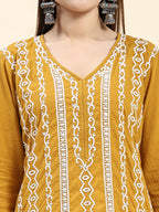 HOUSE OF KARI Ethnic Motifs Embroidered Chikankari Cotton Kurta