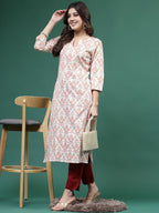 Sangria Printed Straight Kurtas
