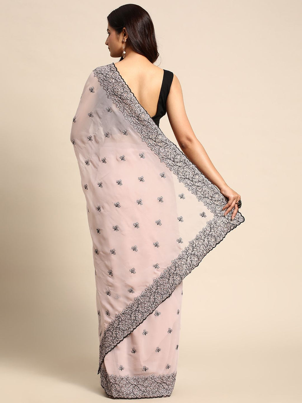 kasee Floral Pure Chiffon Saree - Distacart