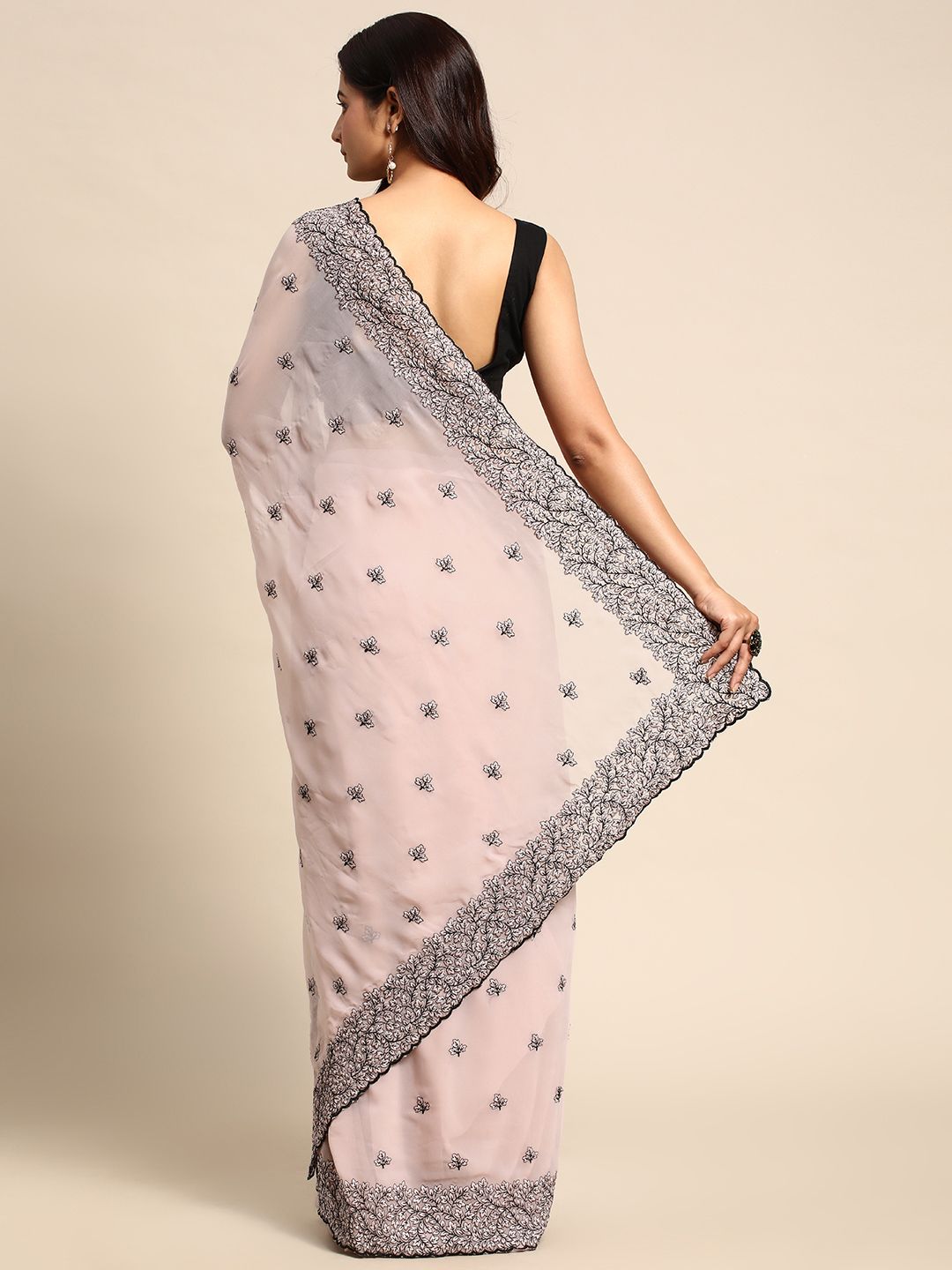 kasee Floral Pure Chiffon Saree - Distacart
