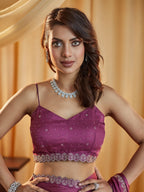 kasee Beads and Stones Pure Chiffon Saree - Distacart