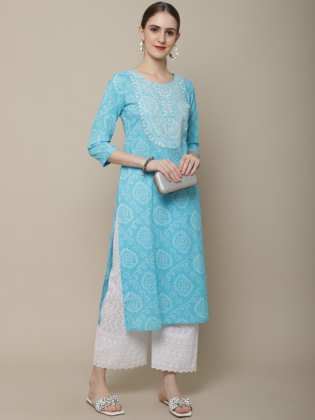 Sangria Women Bandhani Printed Kurta
