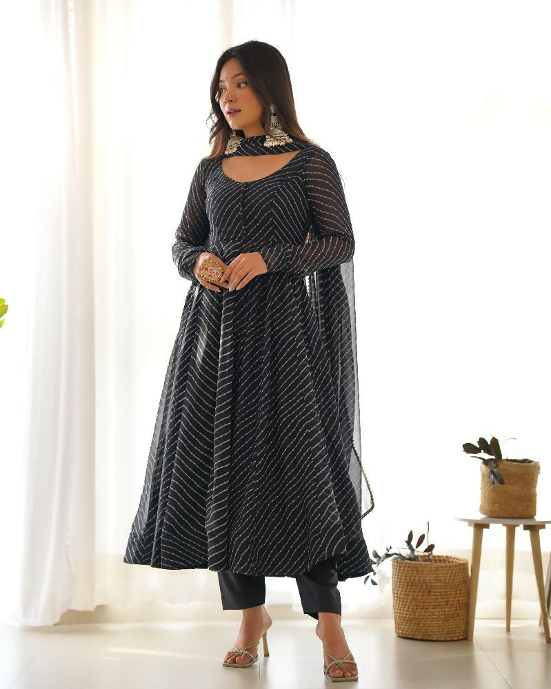 Joban Fashion Black Kurta Set Georgette Sequence Embroidery Work - Distacart
