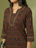 Myshka Women's Multi Printed Cotton Straight Party Kurta Set