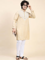 HOUSE OF KARI Ethnic Motifs Yoke Design Mandarin Collar Chikankari Pure Cotton Kurta
