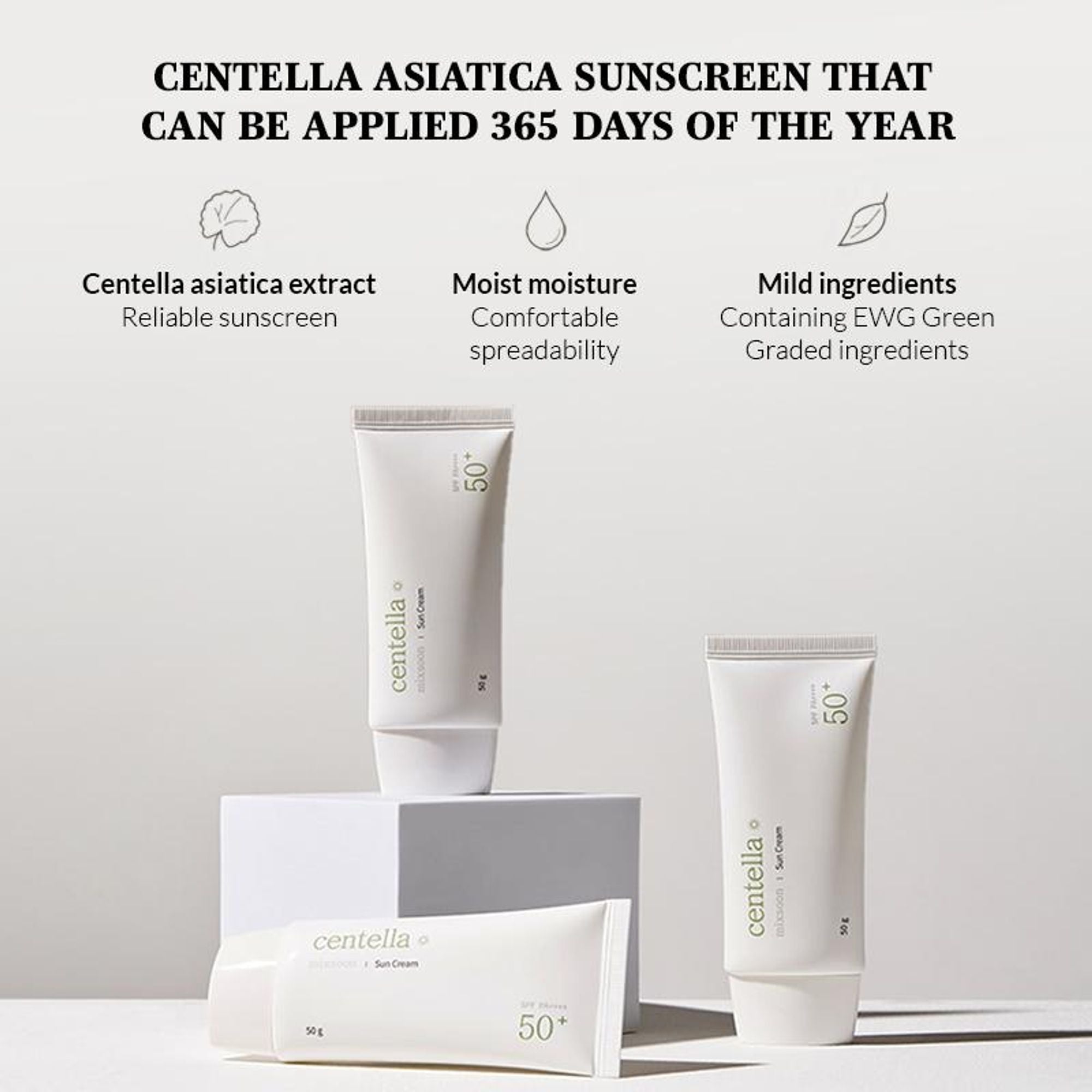 Mixsoon Centella Sun Cream, Calms Redness, Protects & Soothes Sensitive Skin