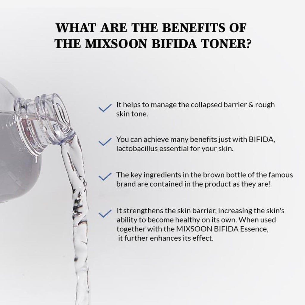 Mixsoon Bifida Toner, Strengthens Skin Barrier & Repairs Damaged Skin with Probiotics