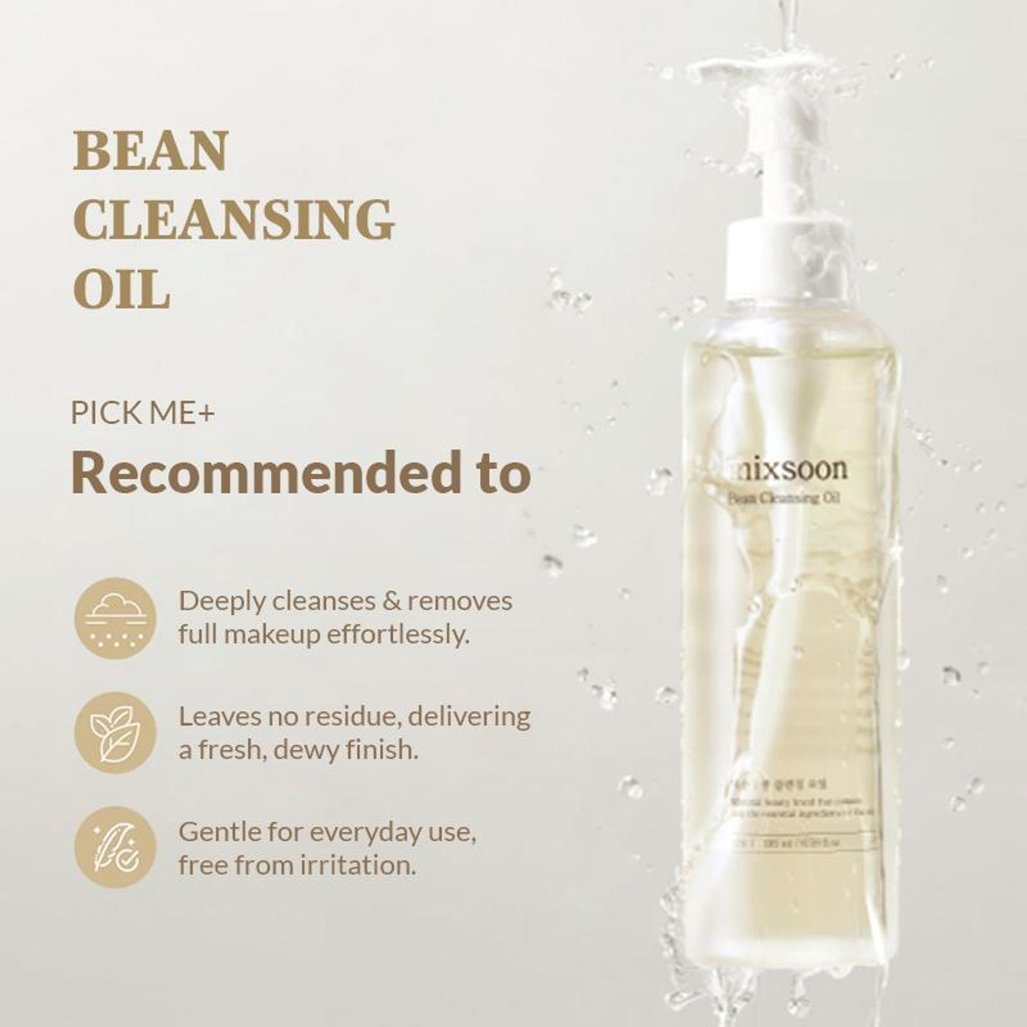 Mixsoon Korean Bean Cleansing Oil, Removes Makeup, Nourishes & Hydrates Skin