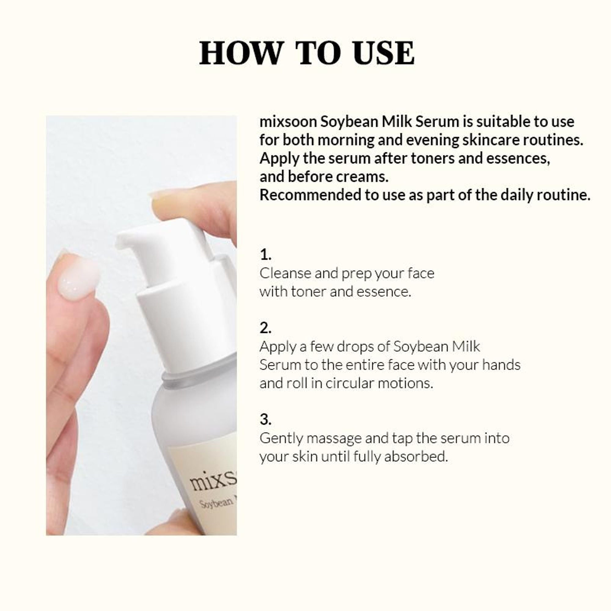Mixsoon Korean Soybean Milk Serum, Hydrates & Smoothens Dry, Dull Skin with Fermented Soy Proteins