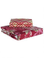 Story@home Arena Magenta & White Floral Microfiber 180 TC Queen Bedsheet & 2 Pillow Covers - Distacart