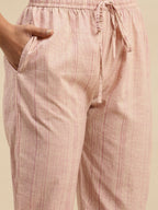 Sangria Mauve Floral Printed Beads and Stones Kurta With Trouser & Dupatta