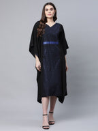 Ahalyaa Women Black Crepe Glitter Printed Kaftan Kurta - Distacart
