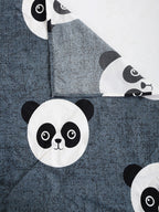 Home Sizzler Grey & White Panda 210 TC Bedsheet with Pillow Cover - Distacart