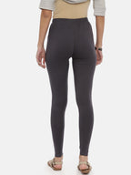 Souchii Charcoal Grey Solid Slim-Fit Ankle-Length Leggings - Distacart