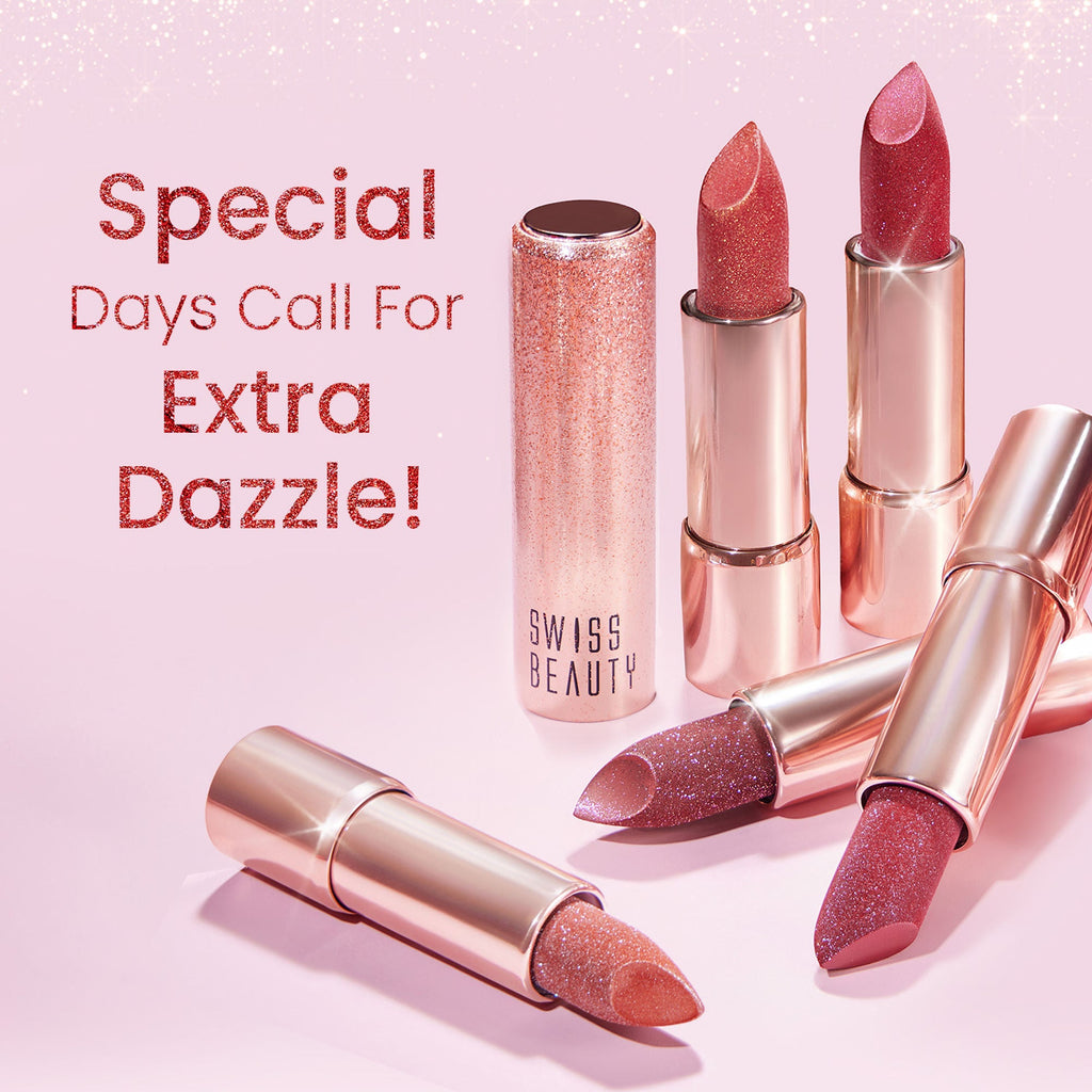 Swiss Beauty More Than Glitter Lipstick - 3 Glimmer Coral