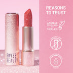 Swiss Beauty More Than Glitter Lipstick - 3 Glimmer Coral