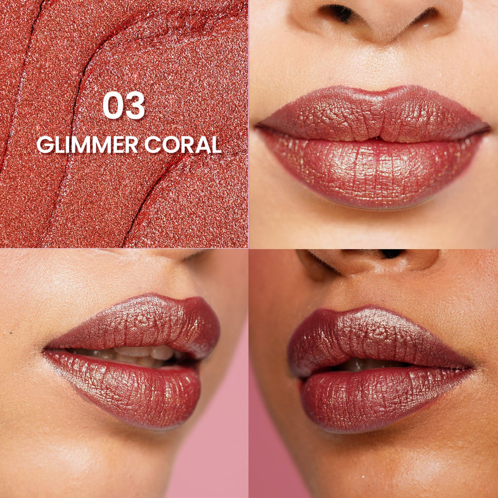 Swiss Beauty More Than Glitter Lipstick - 3 Glimmer Coral