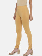 Souchii Beige Solid Slim-Fit Churidar-Length Leggings - Distacart