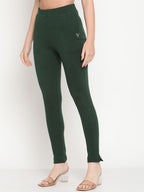 TAG 7 Women Green Solid Ankle Length Leggings