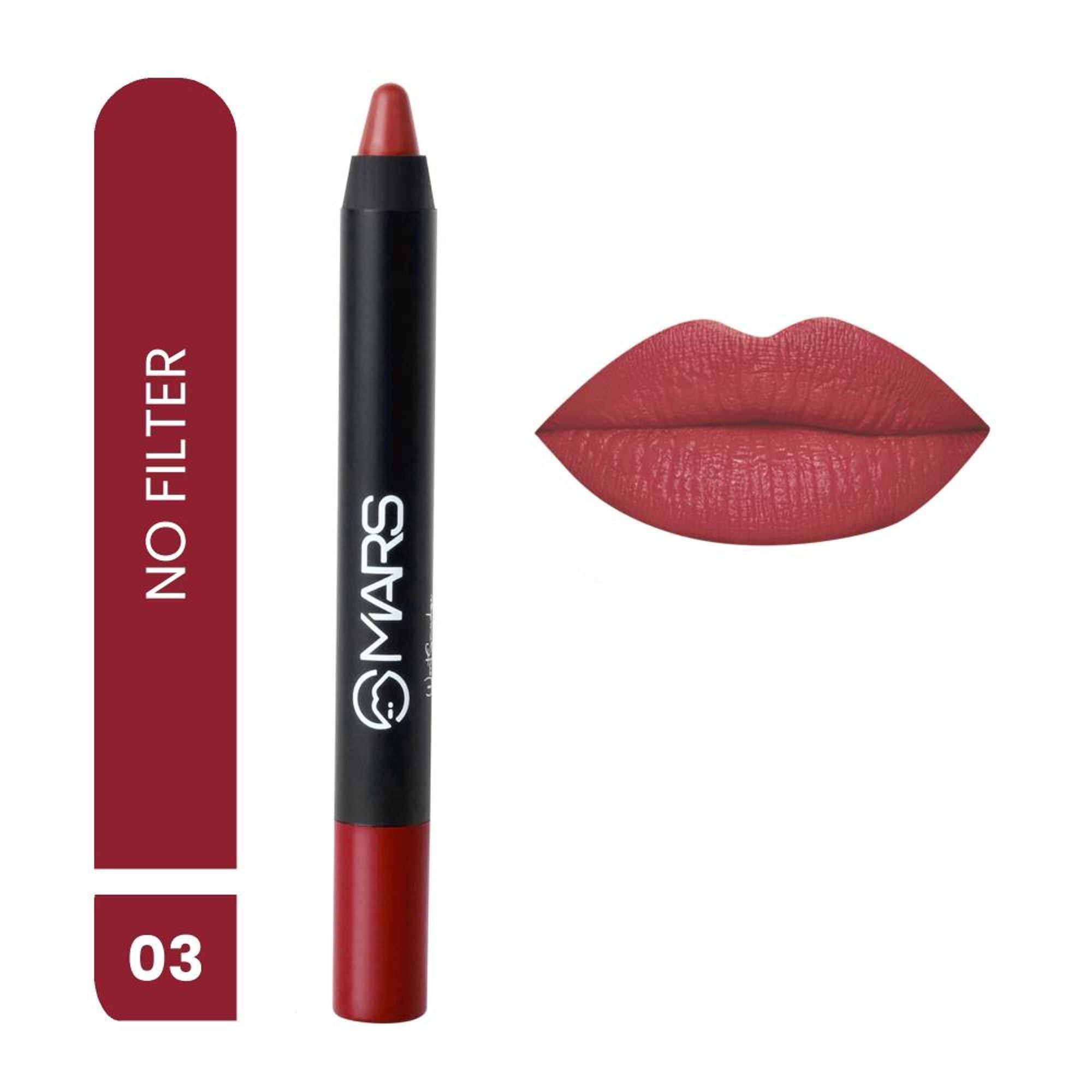 MARS Cosmetics Won't Smudge Won't Budge Lip Crayon - No Filter - Distacart