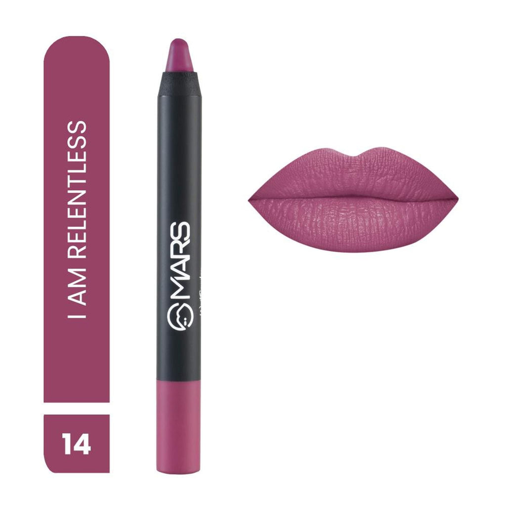 MARS Cosmetics Won't Smudge Won't Budge Lip Crayon - I Am Relentless - Distacart