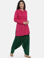 Souchii Women Green Pure Cotton Patiala - Distacart