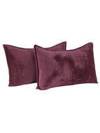 Nendle Magenta Woollen 400 TC King Bedsheet with 2 Pillow Covers
