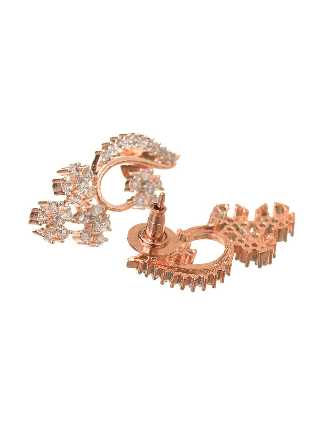 Saraf RS Jewellery Rose Gold-Plated White AD-Studded Jewellery Set - Distacart