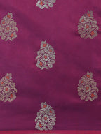Saree Mall Magenta & Silver-Toned Floral Silk Blend Dharmavaram Saree - Distacart