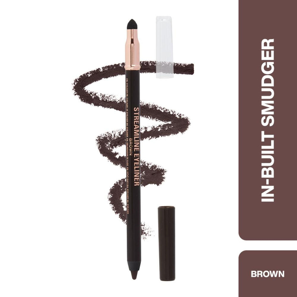Makeup Revolution Streamline Waterline Eyeliner Pencil-Ultra Creamy Smudge Proof Smokey Looks - Brown