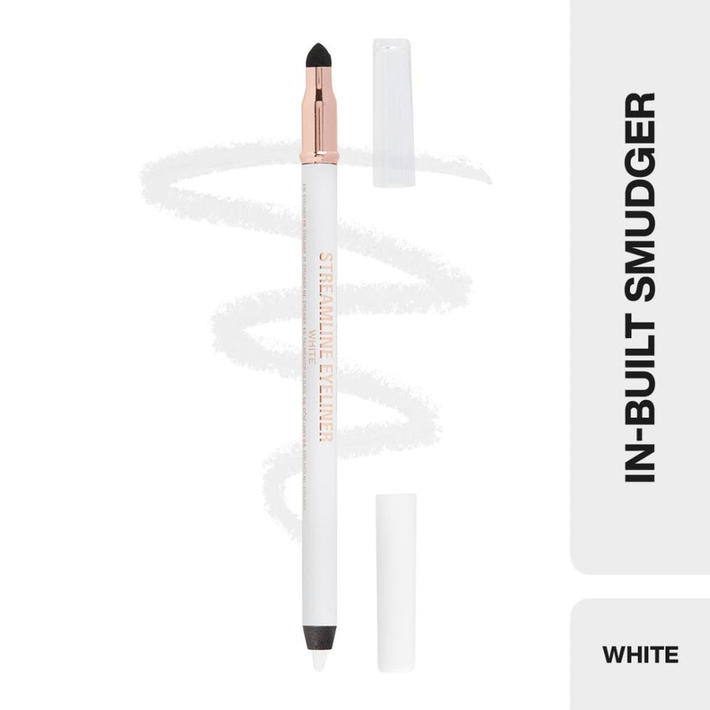 Makeup Revolution Streamline Waterline Eyeliner Pencil-Ultra Creamy Smudge Proof Smokey Looks - White