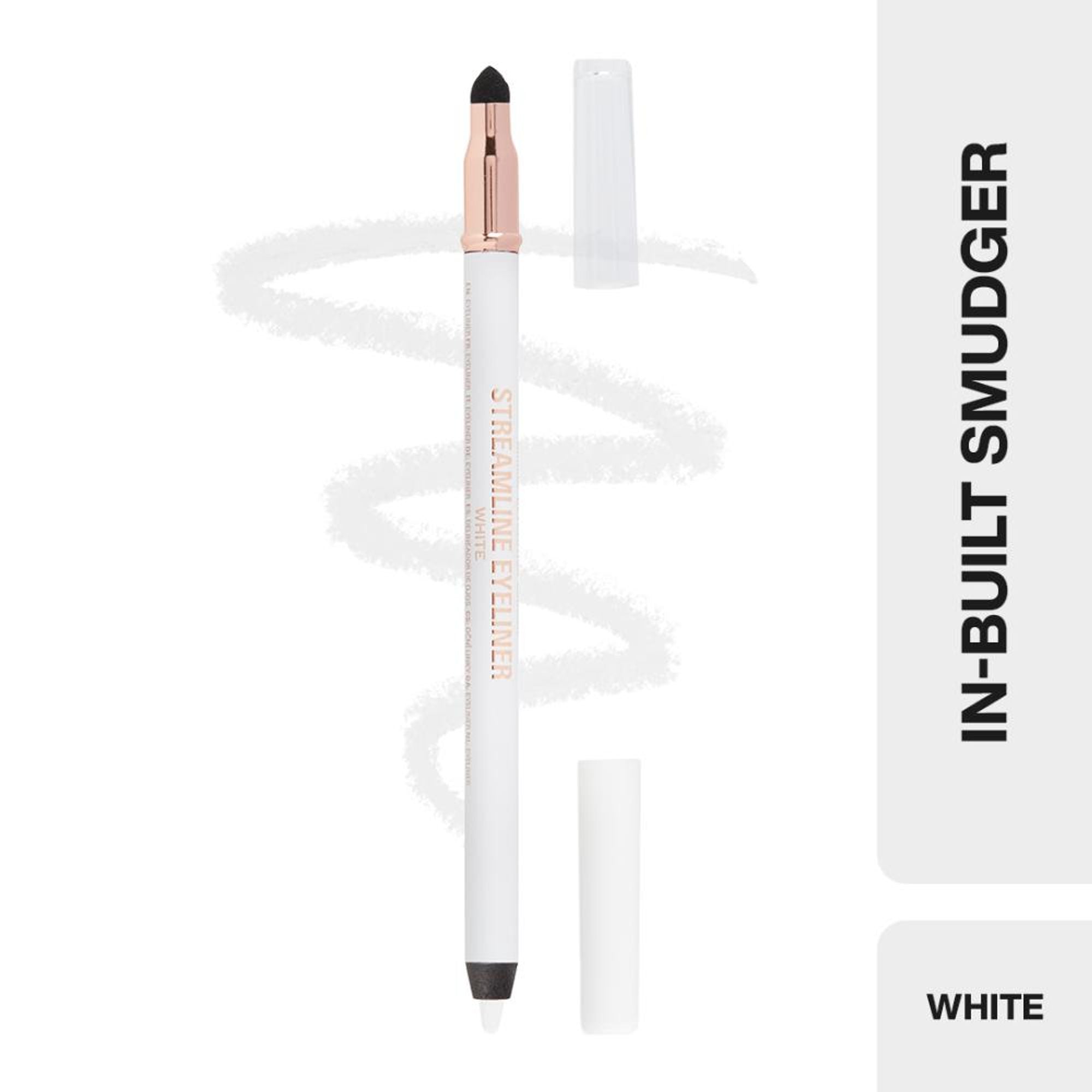 Makeup Revolution Streamline Waterline Eyeliner Pencil-Ultra Creamy Smudge Proof Smokey Looks - White
