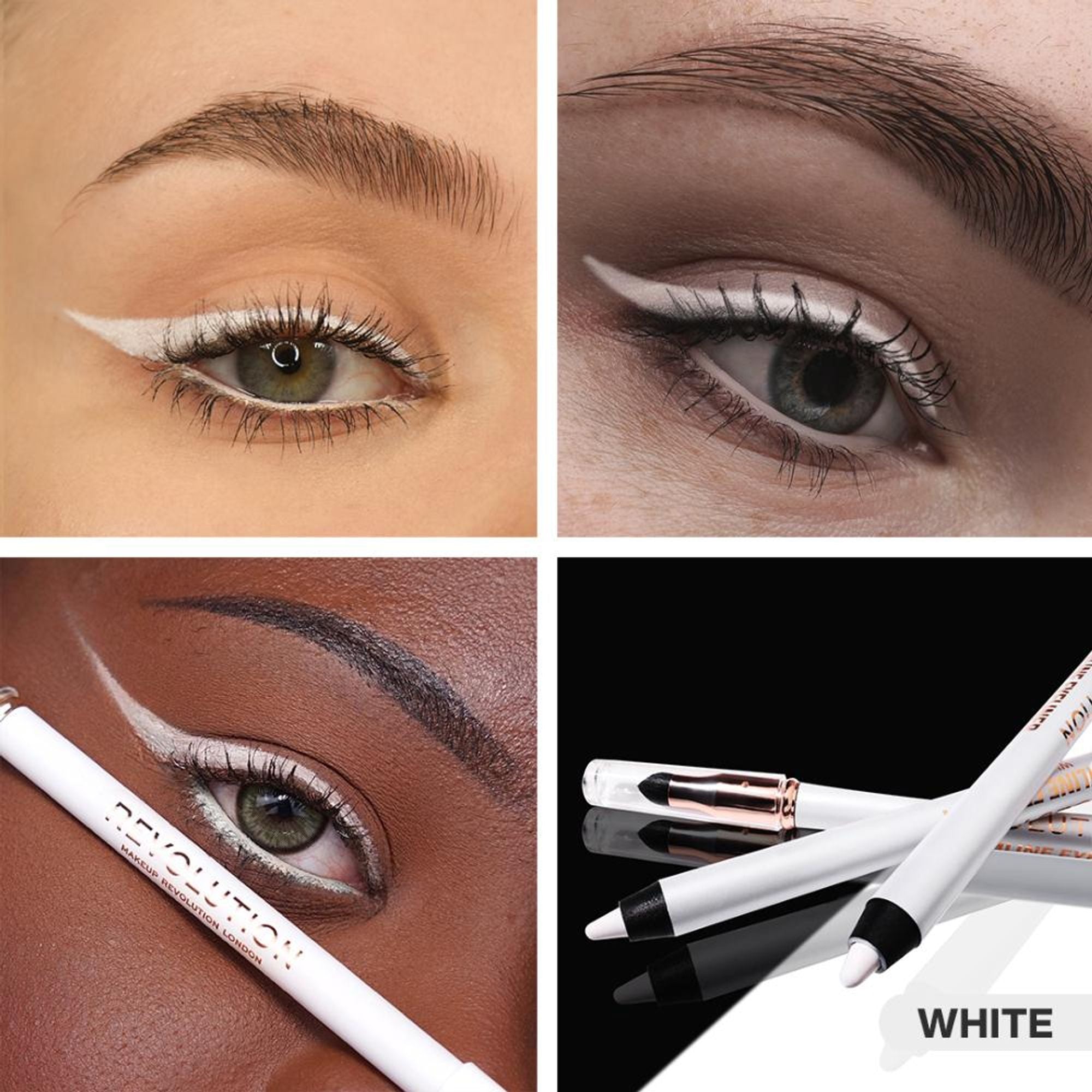 Makeup Revolution Streamline Waterline Eyeliner Pencil-Ultra Creamy Smudge Proof Smokey Looks - White - Distacart
