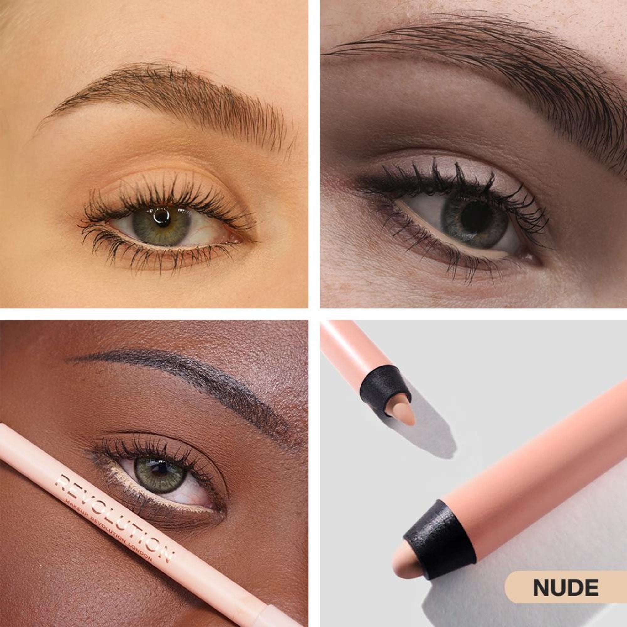 Makeup Revolution Streamline Waterline Eyeliner Pencil-Ultra Creamy Smudge Proof Smokey Looks - Nude - Distacart