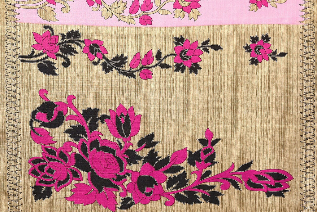 Vamika baby pink Printed Art Silk Saree