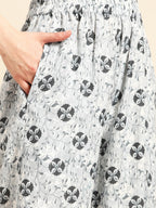 Sangria Floral Yoke Design Regular Gotta Patti Kurta with Palazzos