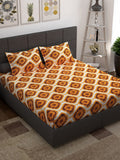 Story@home Unisex Yellow Geometric Cotton 152 TC 1 King Size Bedsheet with 2 Pillow Covers - Distacart