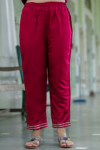 Vellora Red Silk Blend Embroidered Salwar Suit for Everyday Wear