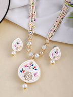 VOJ Women White Color stainless steel Jewellery Set - Distacart