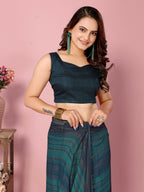 Attractive These Party Wear Ready To Wear Saree - Blue