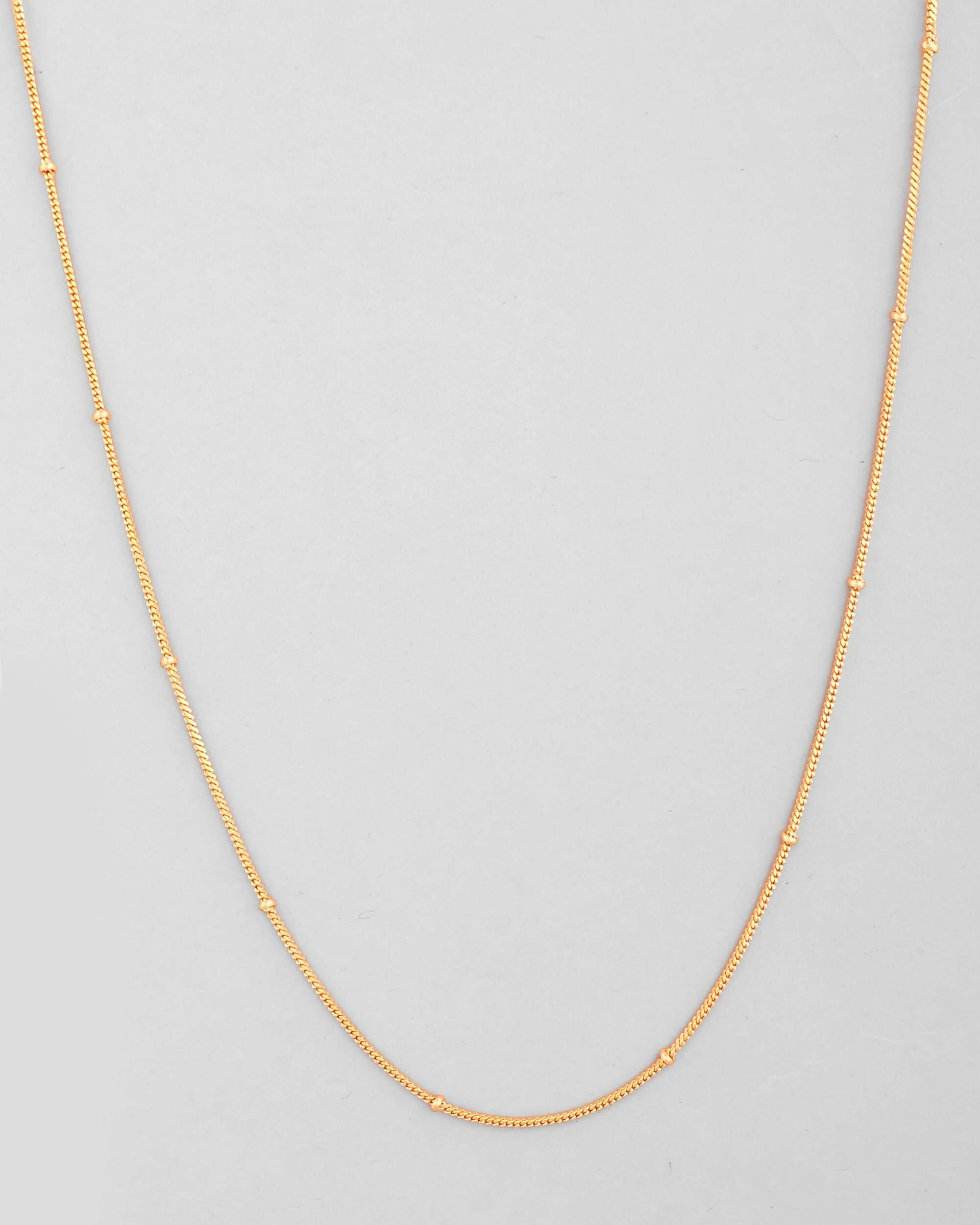VOJ Gold-Polished Small Gold Beads Chain For Women