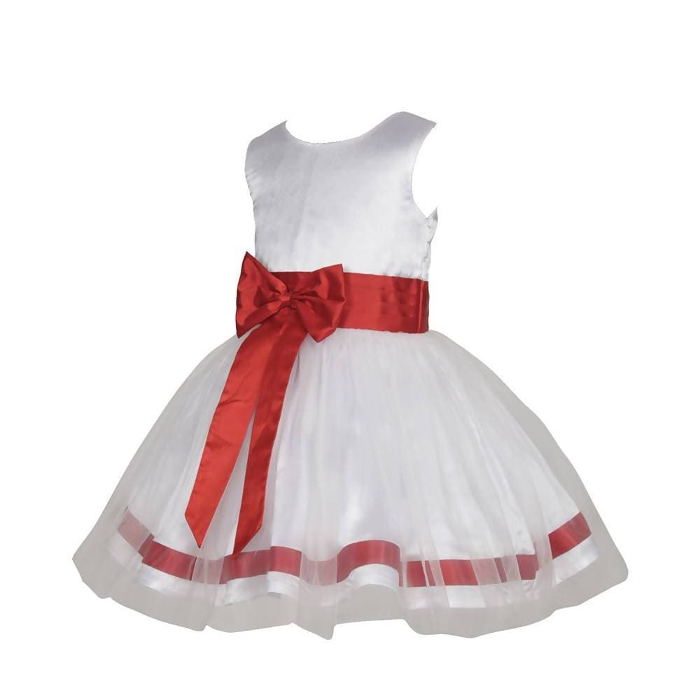 Asmaani Baby Girl's White Color Satin Knee Length Frock (AS-DRESS-22016)